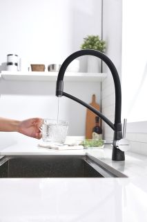 Смеситель для кухни Paulmark Siegen Si213111-418 чёрный металлик